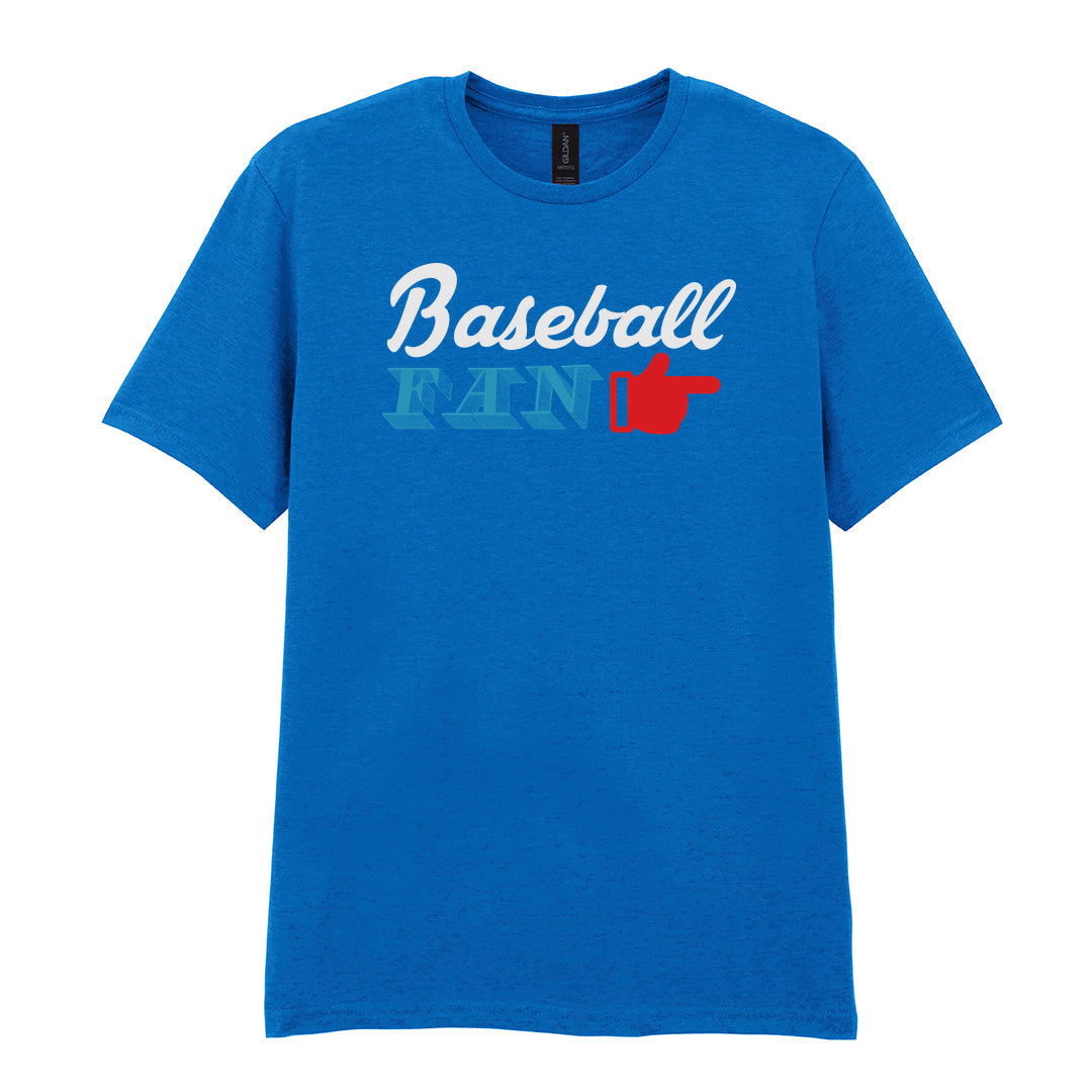 IPRINTOP Celebrate Your Baseball Spirit - Design 2 Graphic T-Shirt in Royal - Baseball Fan and pointing hand