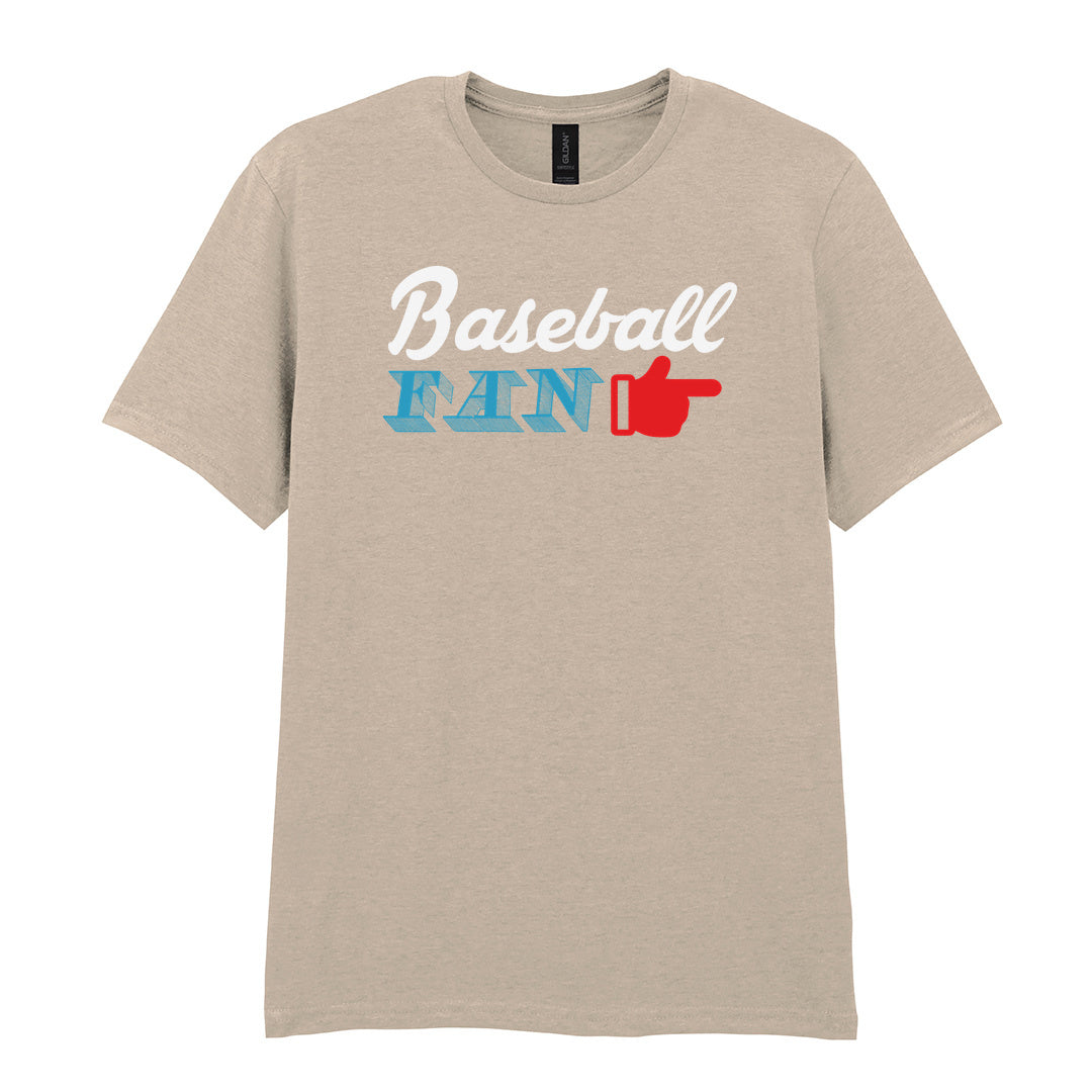 IPRINTOP Celebrate Your Baseball Spirit - Design 2 Graphic T-Shirt in Sand - Baseball Fan and pointing hand