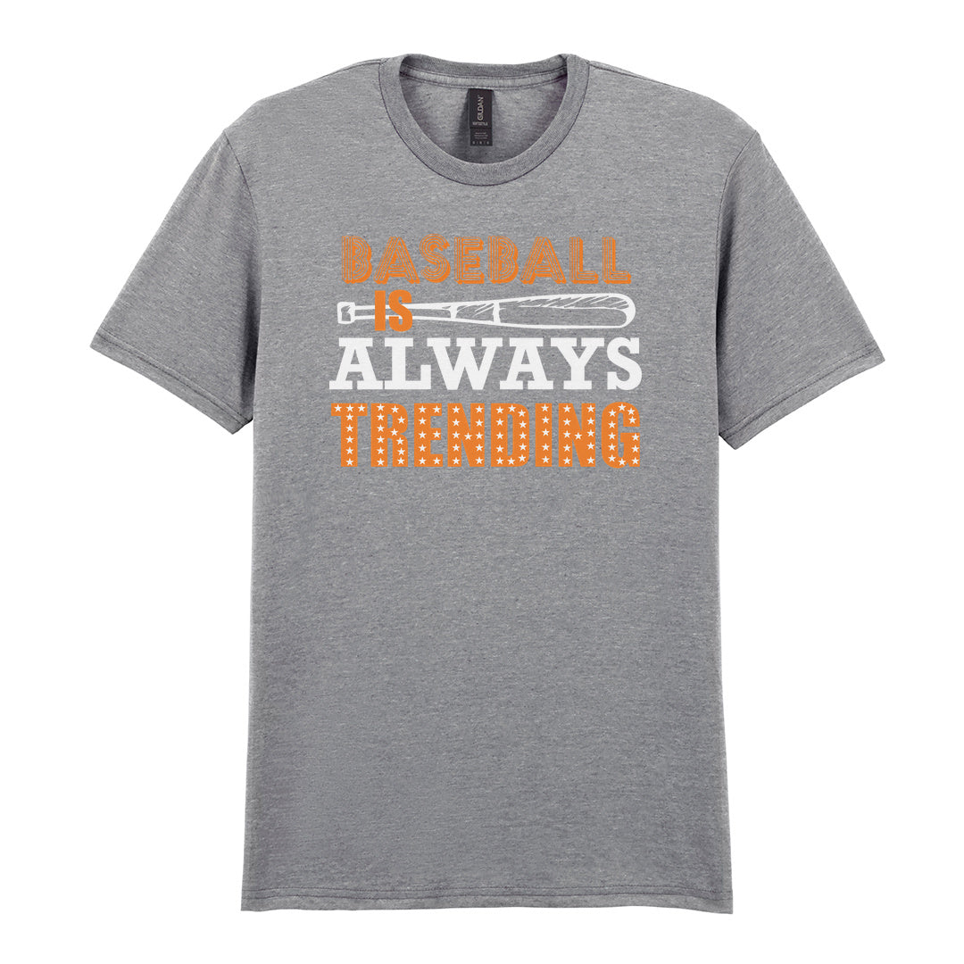 IPRINTOP Timeless Baseball Spirit Graphic T-Shirt in RS Sports Grey - orange slogan and bat