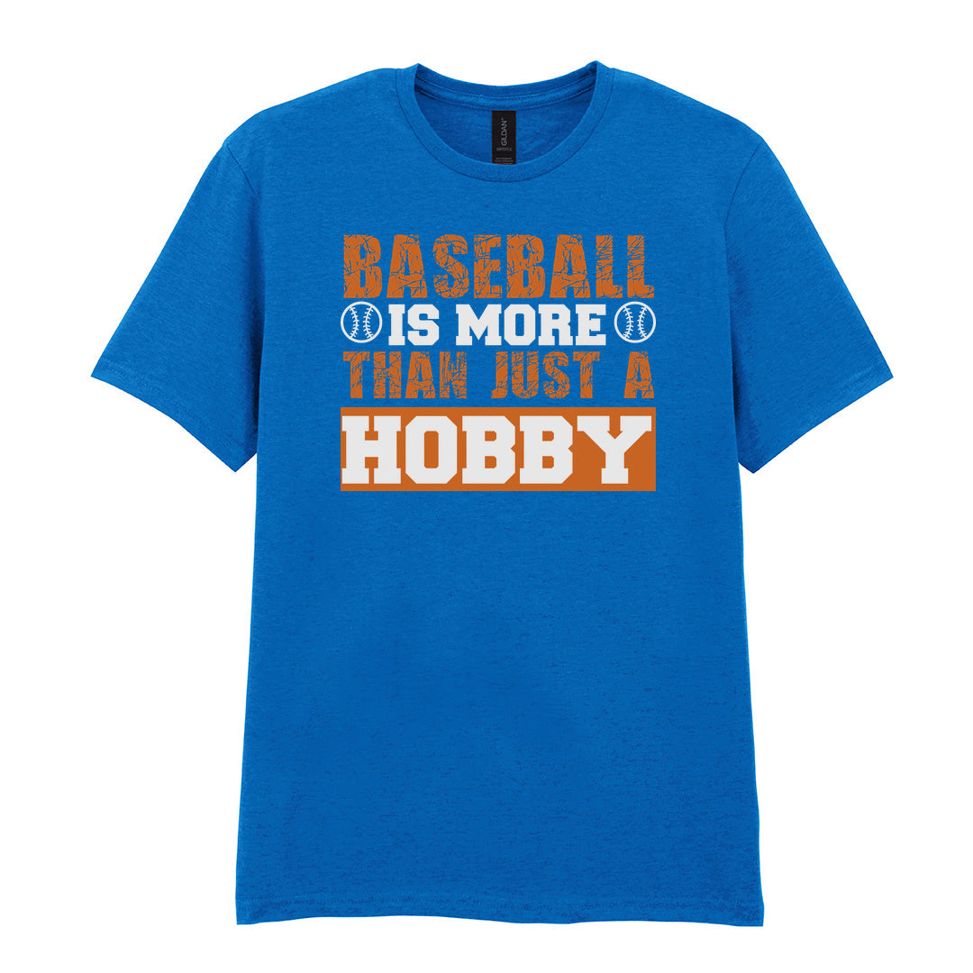 IPRINTOP Baseball Is More Than Just A Hobby - Design 2 Graphic T-Shirt in Royal - orange and white slogan