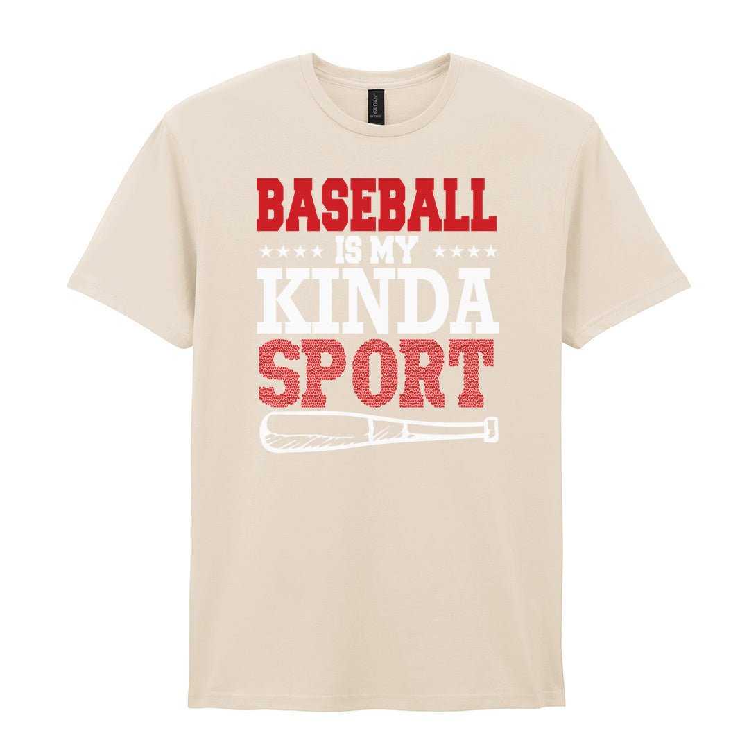 IPRINTOP Baseball Is My Kinda Sport Graphic T-Shirt in Natural - slogan and baseball bat