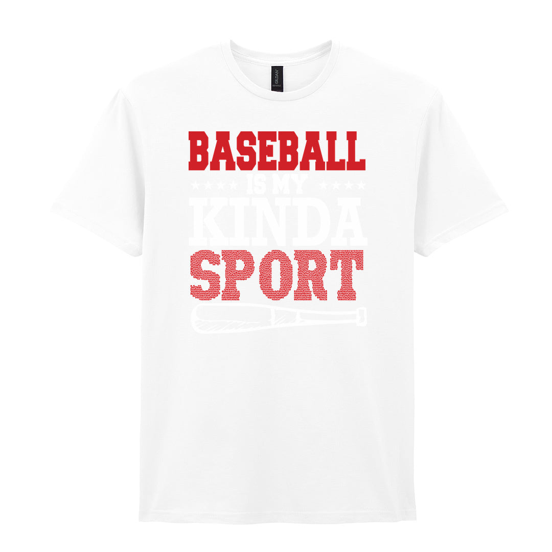 IPRINTOP Baseball Is My Kinda Sport Graphic T-Shirt in White - slogan and baseball bat