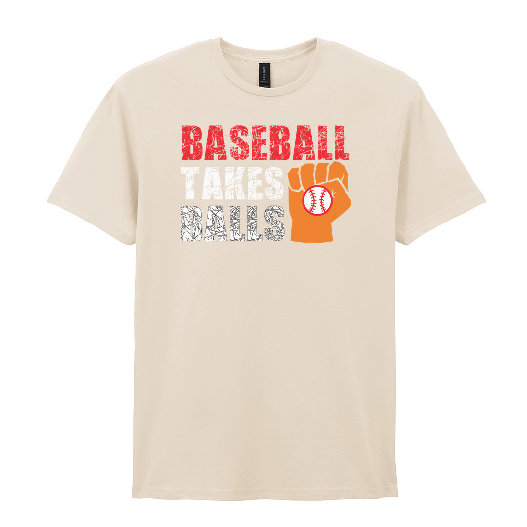 IPRINTOP Baseball Takes Balls Graphic T-Shirt in Natural - fist holding a baseball