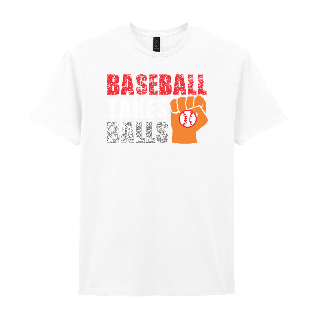 IPRINTOP Baseball Takes Balls Graphic T-Shirt in White - fist holding a baseball