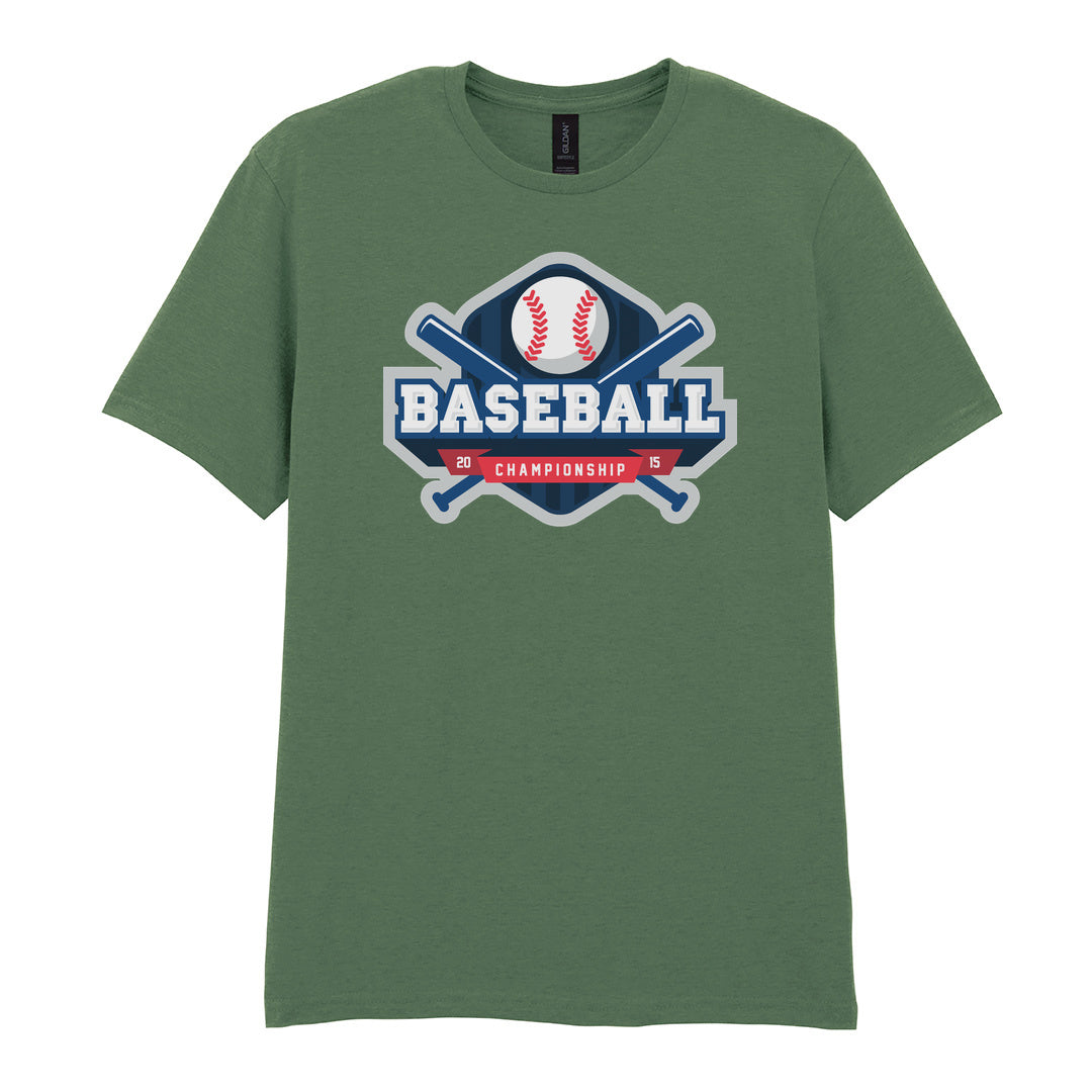 IPRINTOP Baseball Championship Graphic T-Shirt in Military Green - blue championship badge