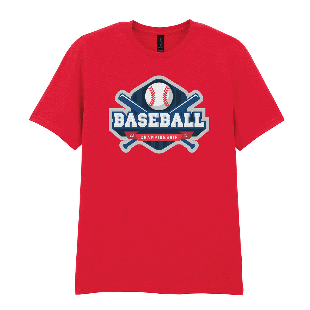 IPRINTOP Baseball Championship Graphic T-Shirt in Red - blue championship badge