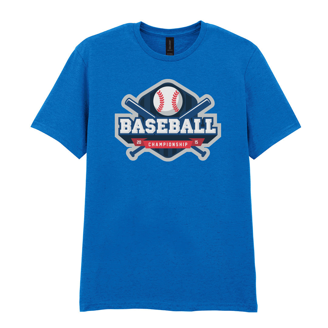 IPRINTOP Baseball Championship Graphic T-Shirt in Royal - blue championship badge