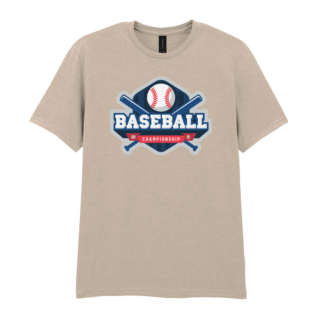 IPRINTOP Baseball Championship Graphic T-Shirt in Sand - blue championship badge