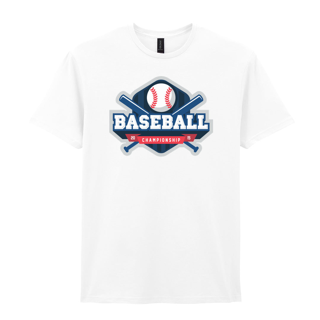 IPRINTOP Baseball Championship Graphic T-Shirt in White - blue championship badge