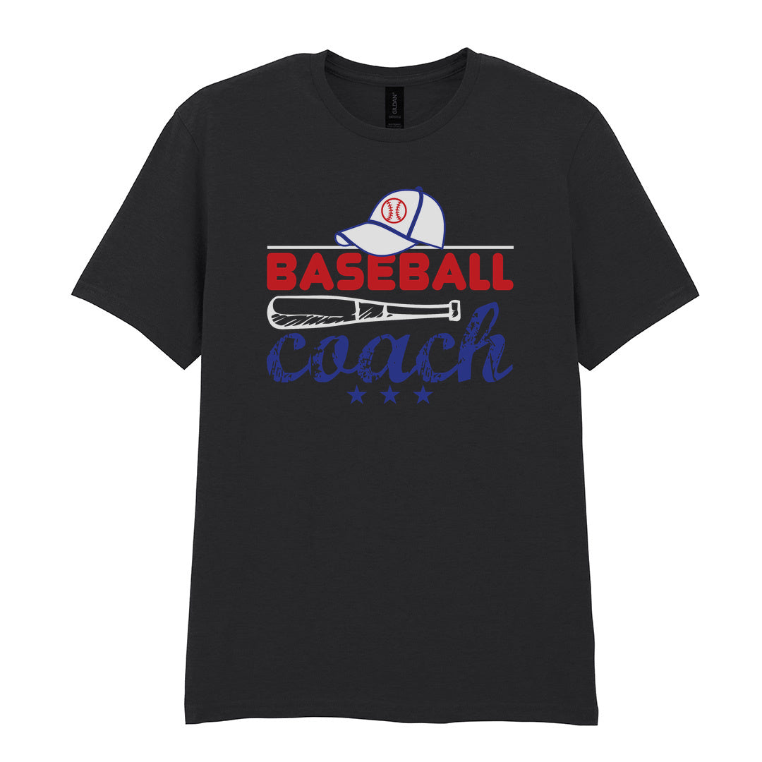 IPRINTOP Embrace the Baseball Spirit - Design 4 Graphic T-Shirt in Black - coach cap and bat