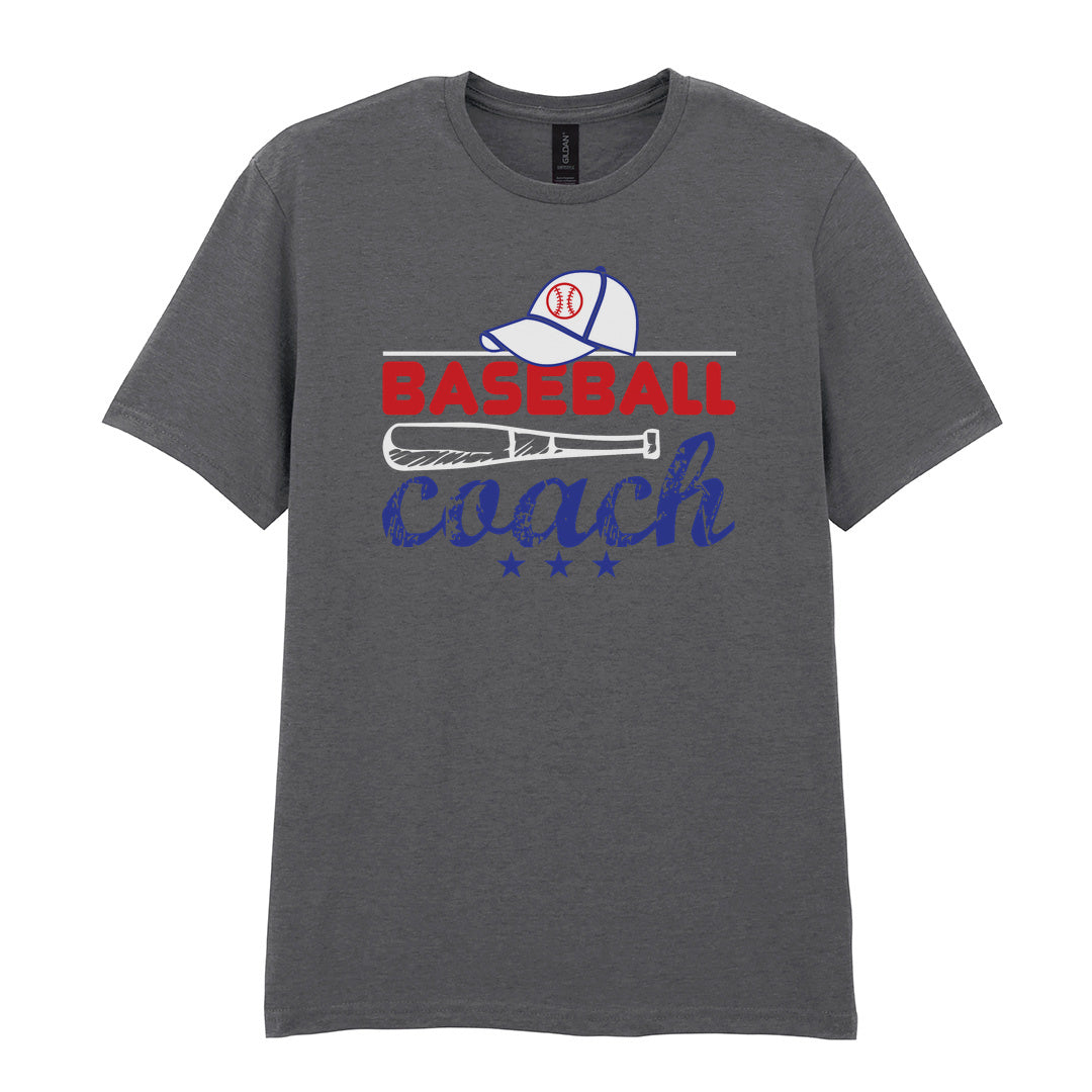 IPRINTOP Embrace the Baseball Spirit - Design 4 Graphic T-Shirt in Charcoal - coach cap and bat