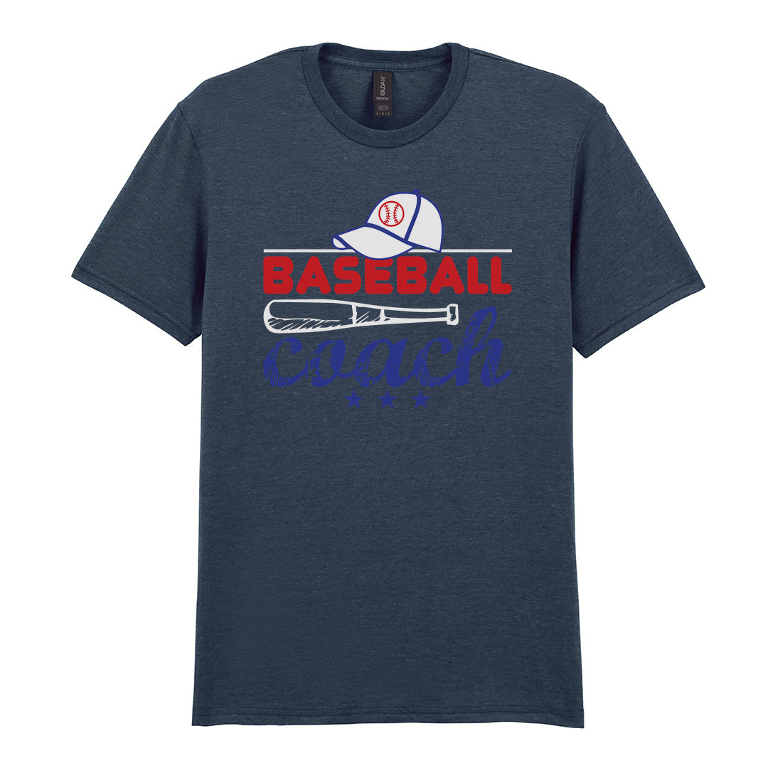 IPRINTOP Embrace the Baseball Spirit - Design 4 Graphic T-Shirt in Dark Heather - coach cap and bat