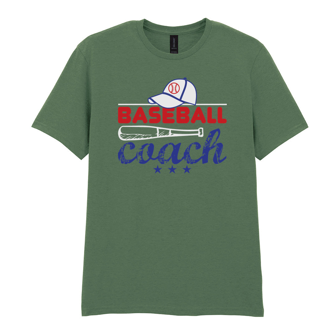 IPRINTOP Embrace the Baseball Spirit - Design 4 Graphic T-Shirt in Military Green - coach cap and bat