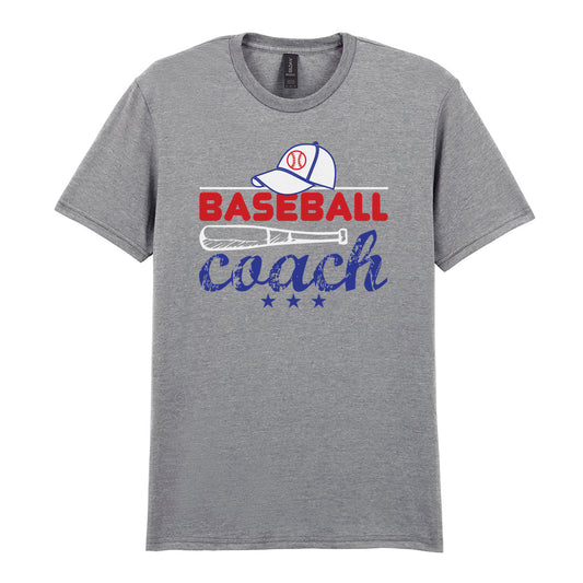 IPRINTOP Embrace the Baseball Spirit - Design 4 Graphic T-Shirt in RS Sports Grey - coach cap and bat