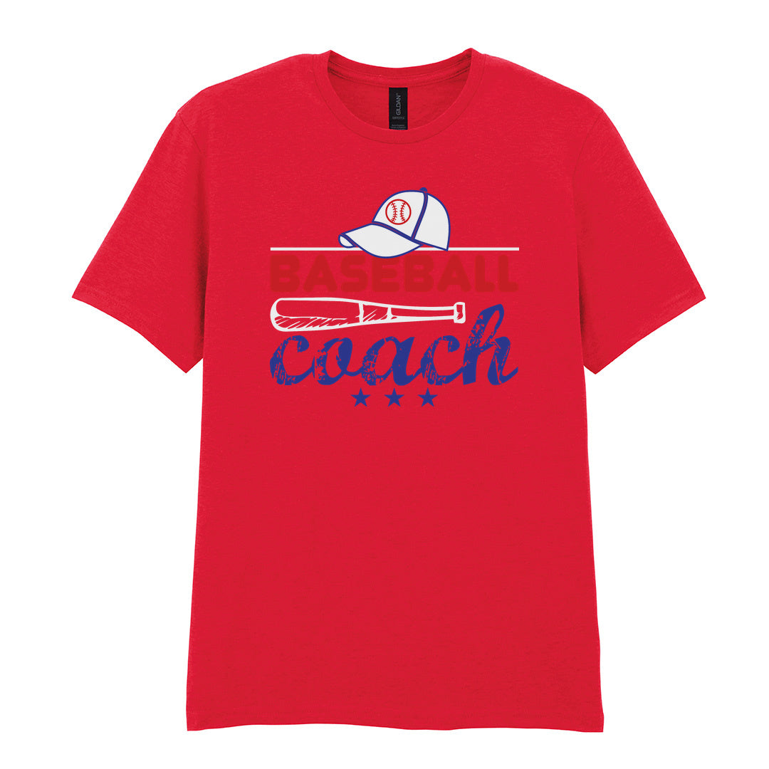 IPRINTOP Embrace the Baseball Spirit - Design 4 Graphic T-Shirt in Red - coach cap and bat