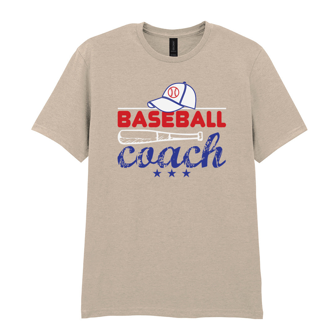 IPRINTOP Embrace the Baseball Spirit - Design 4 Graphic T-Shirt in Sand - coach cap and bat