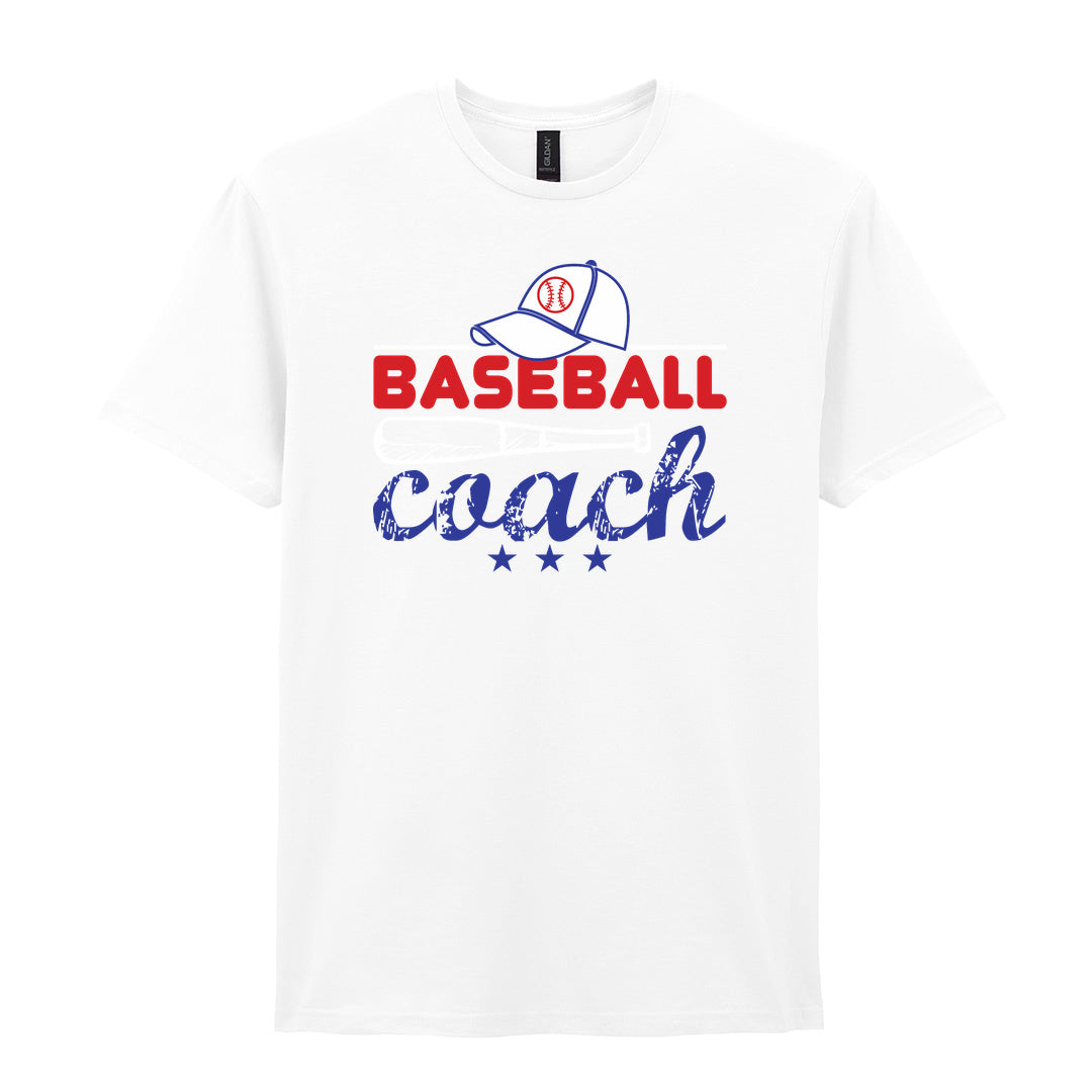 IPRINTOP Embrace the Baseball Spirit - Design 4 Graphic T-Shirt in White - coach cap and bat