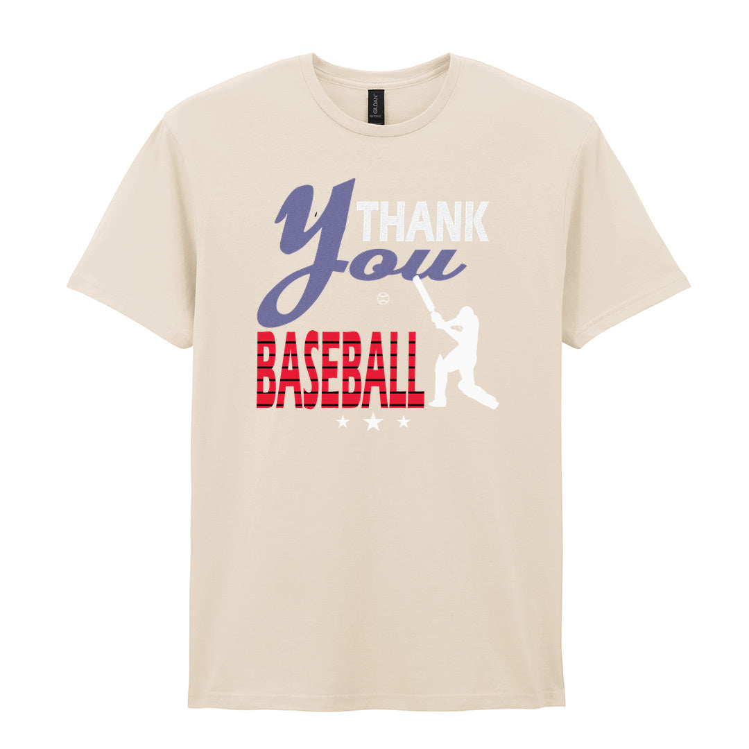 IPRINTOP Thank You Baseball Graphic T-Shirt in Natural - batter and thank-you slogan