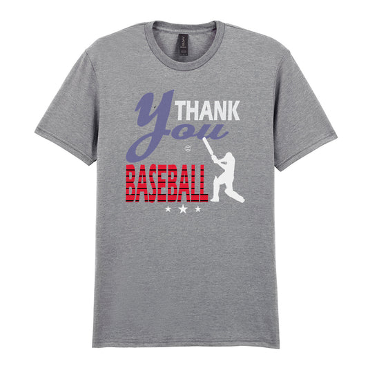 IPRINTOP Thank You Baseball Graphic T-Shirt in RS Sports Grey - batter and thank-you slogan