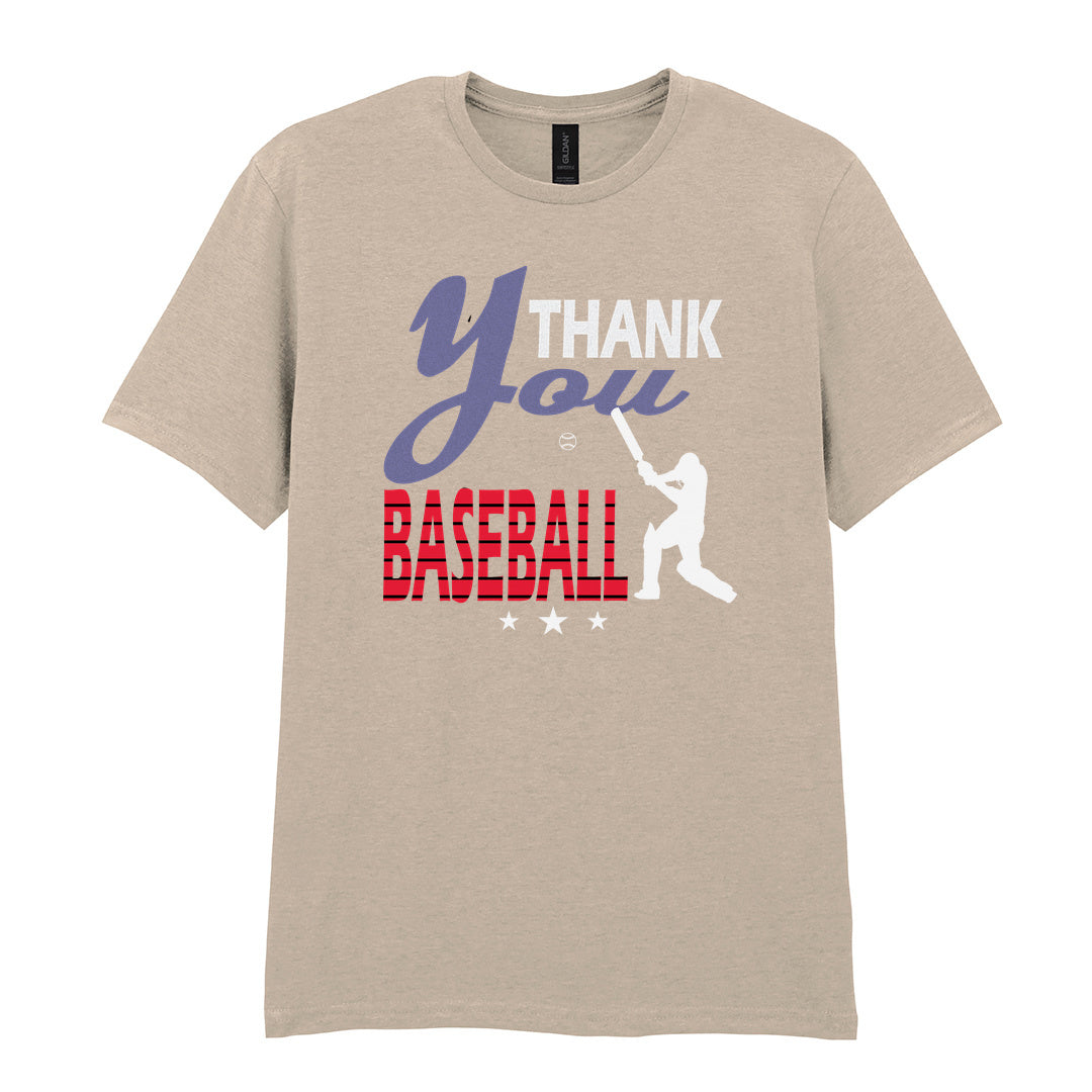 IPRINTOP Thank You Baseball Graphic T-Shirt in Sand - batter and thank-you slogan