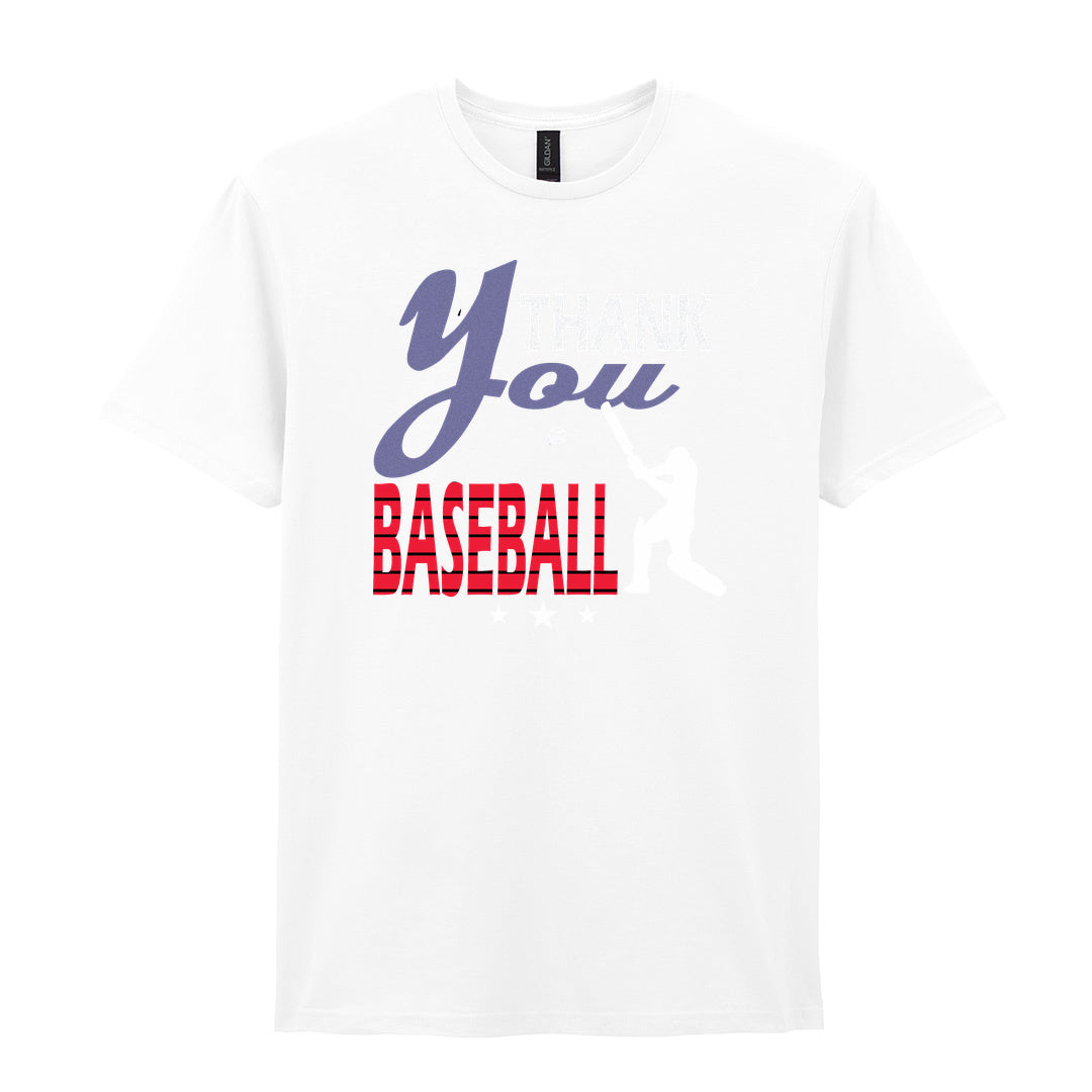 IPRINTOP Thank You Baseball Graphic T-Shirt in White - batter and thank-you slogan