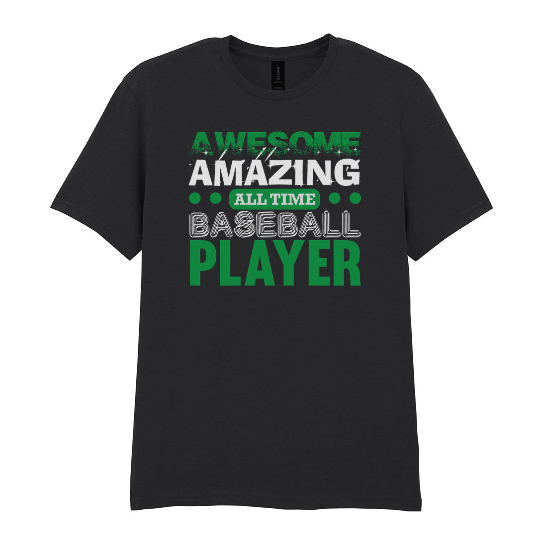 IPRINTOP Ultimate All-Time Baseball Player Graphic T-Shirt in Black - green and white player slogan