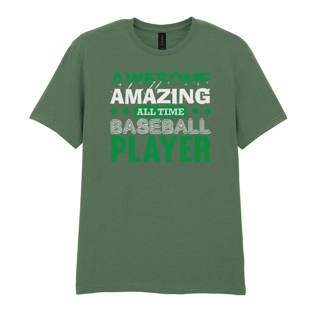 IPRINTOP Ultimate All-Time Baseball Player Graphic T-Shirt in Military Green - green and white player slogan