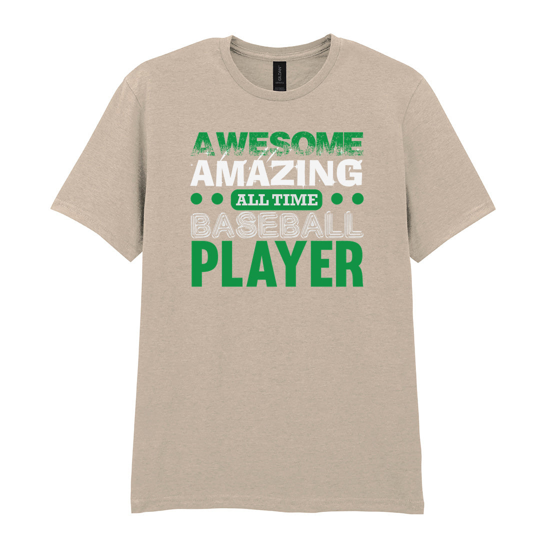 IPRINTOP Ultimate All-Time Baseball Player Graphic T-Shirt in Sand - green and white player slogan