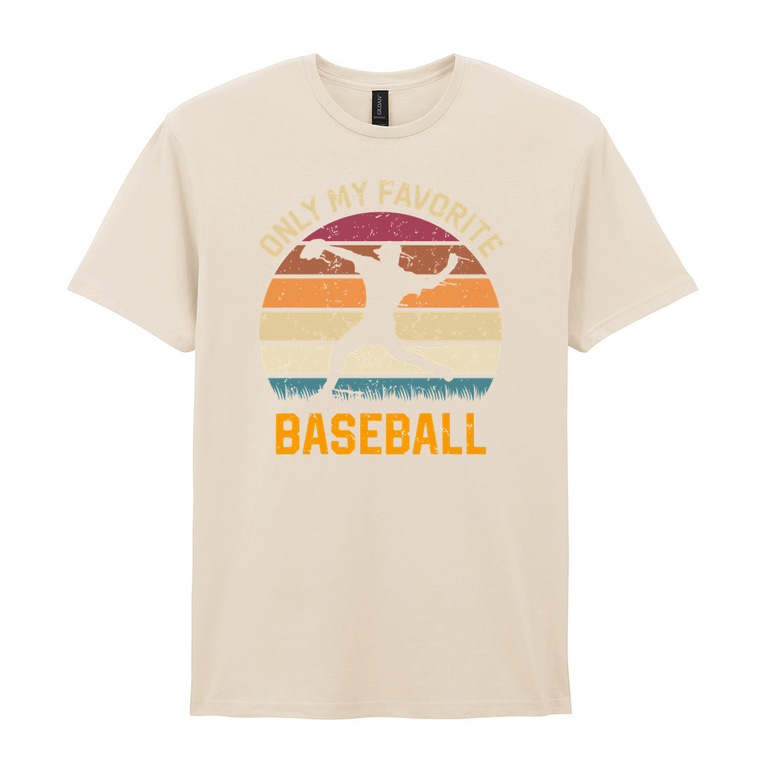 IPRINTOP Only My Favourite Baseball - Design 1 Graphic T-Shirt in Natural - batter against sunset