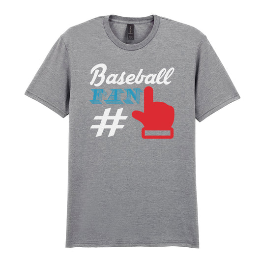 IPRINTOP Celebrate Your Baseball Spirit - Design 1 Graphic T-Shirt in RS Sports Grey - fan slogan and foam hand