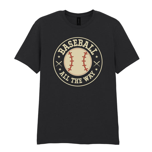 IPRINTOP Baseball Spirit - Design 2 Graphic T-Shirt in Black - cream baseball badge