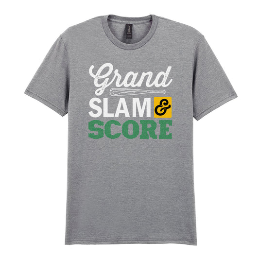 IPRINTOP Grand Slam & Score Graphic T-Shirt in RS Sports Grey - green and white slogan