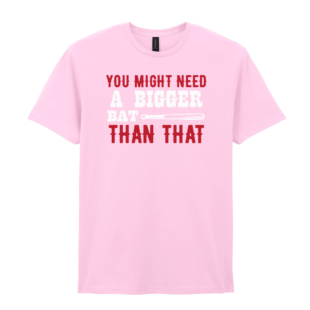 IPRINTOP You Might Need a Bigger Bat Graphic T-Shirt in Light Pink - red and white bat slogan