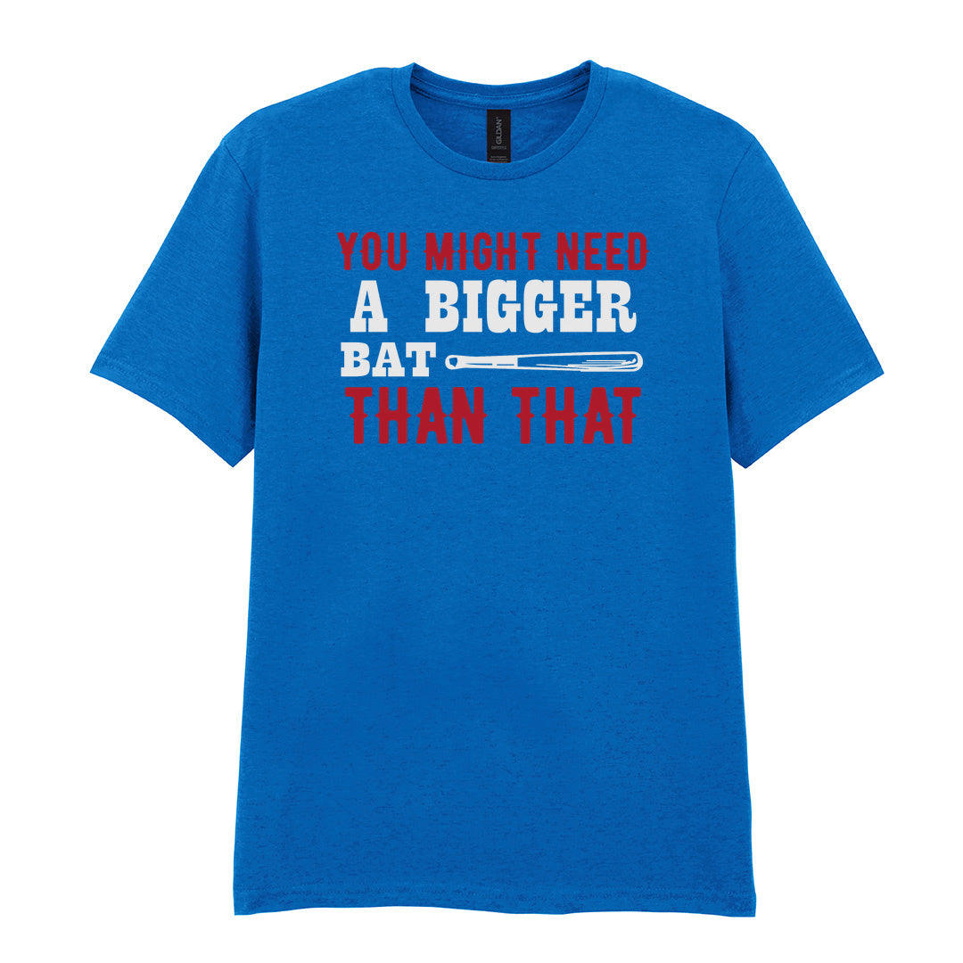 IPRINTOP You Might Need a Bigger Bat Graphic T-Shirt in Royal - red and white bat slogan