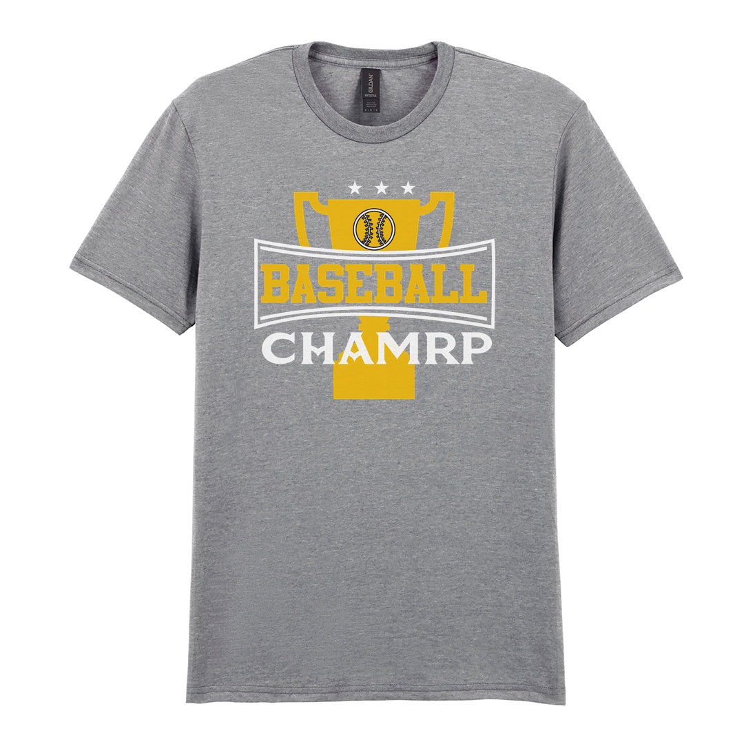IPRINTOP Baseball Champ Graphic T-Shirt in RS Sports Grey - gold trophy graphic