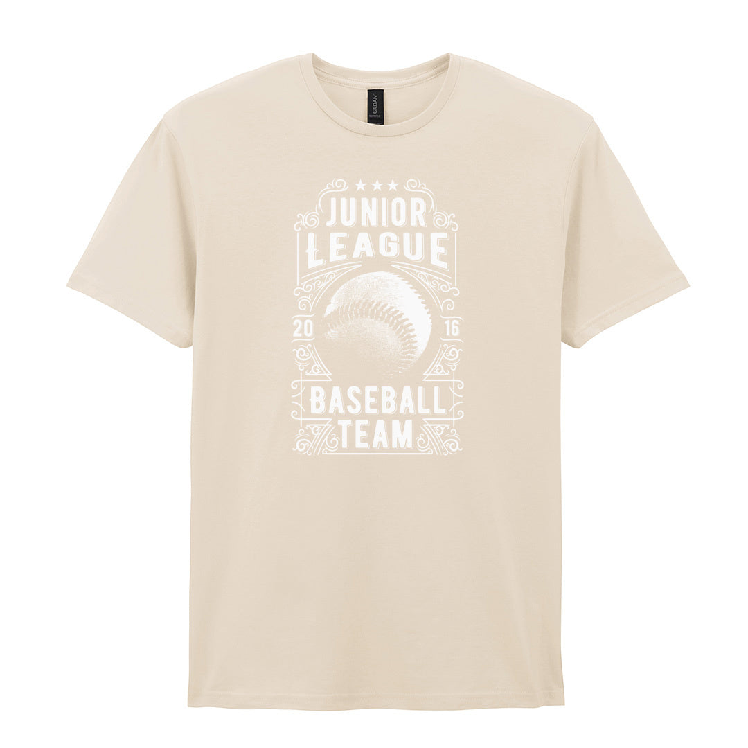 IPRINTOP Junior League Baseball Team Graphic T-Shirt in Natural - ornate baseball badge