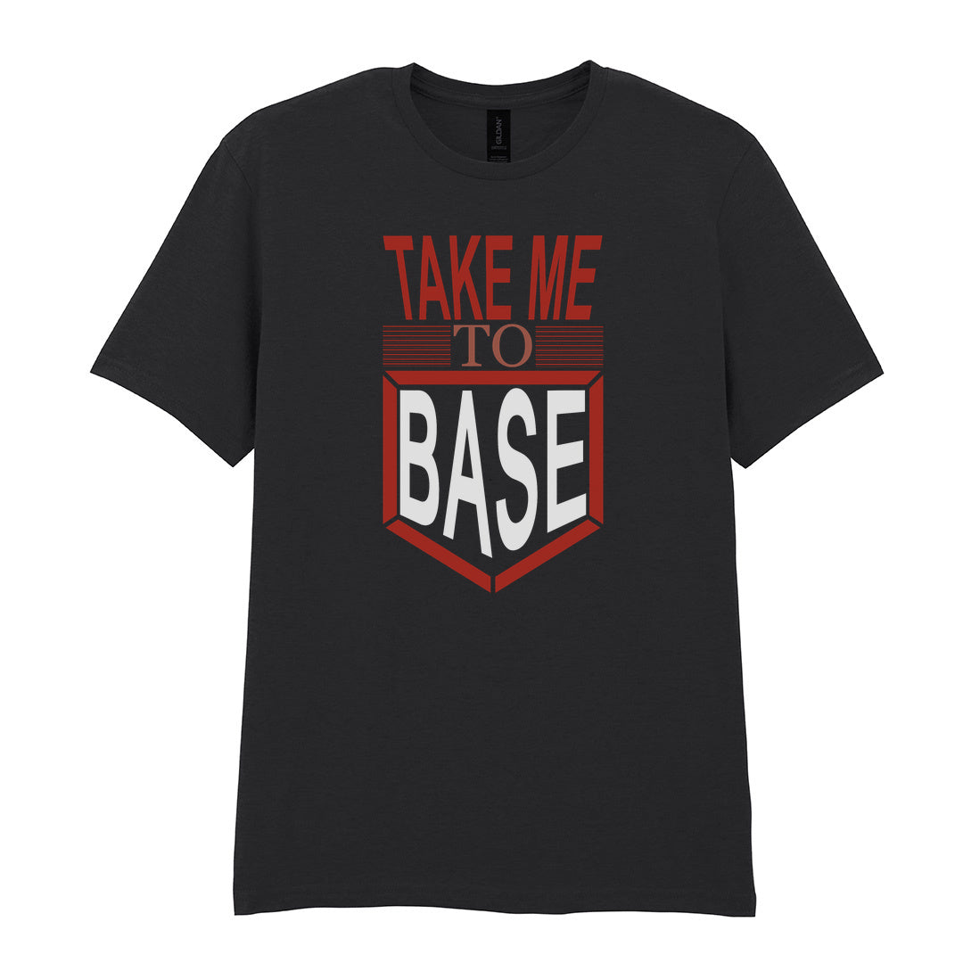 IPRINTOP Take Me To Base Graphic T-Shirt in Black - red home-base slogan