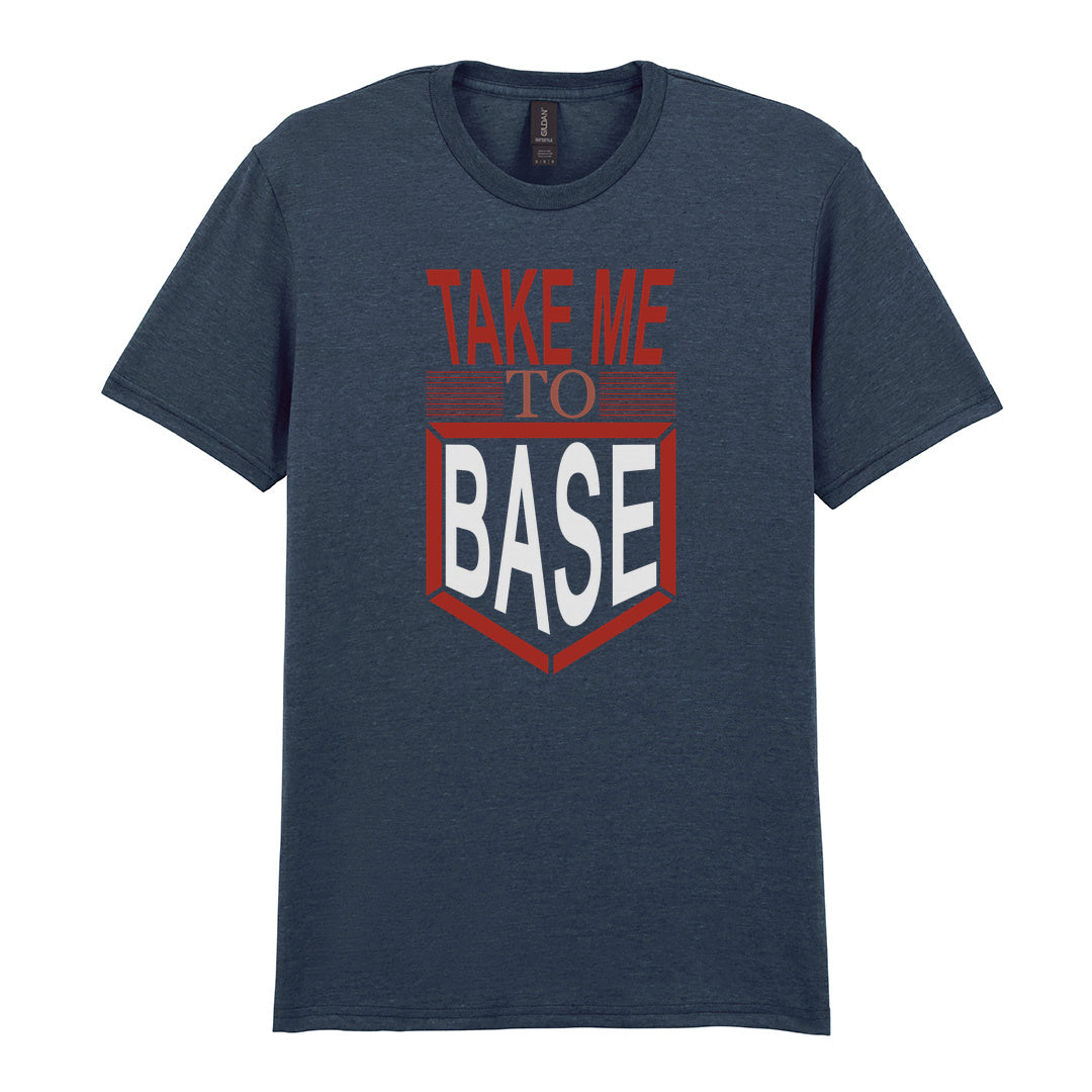 IPRINTOP Take Me To Base Graphic T-Shirt in Dark Heather - red home-base slogan