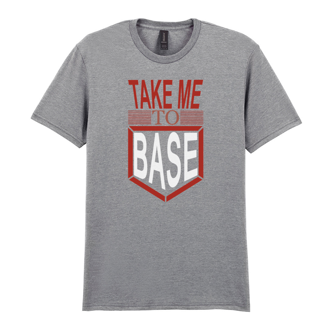 IPRINTOP Take Me To Base Graphic T-Shirt in RS Sports Grey - red home-base slogan