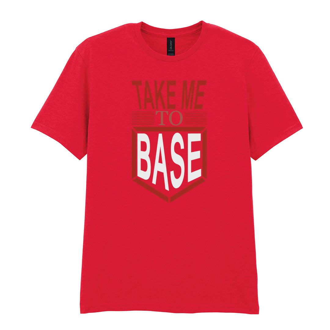 IPRINTOP Take Me To Base Graphic T-Shirt in Red - red home-base slogan