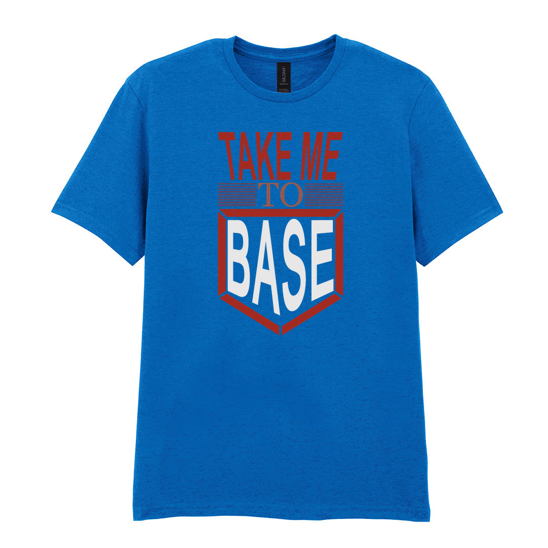 IPRINTOP Take Me To Base Graphic T-Shirt in Royal - red home-base slogan