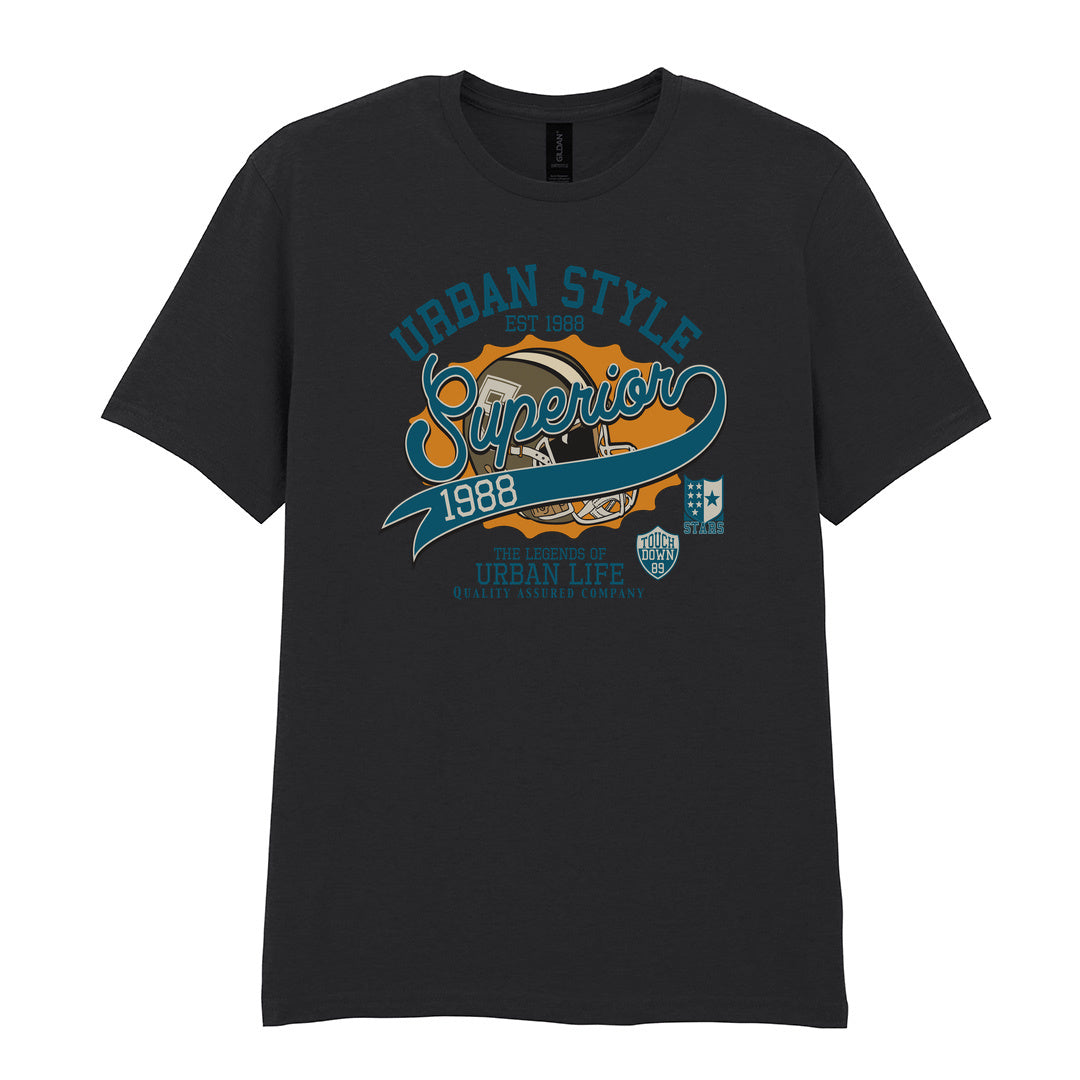IPRINTOP Baseball Spirit - Design 1 Graphic T-Shirt in Black - Urban Style Superior lettering