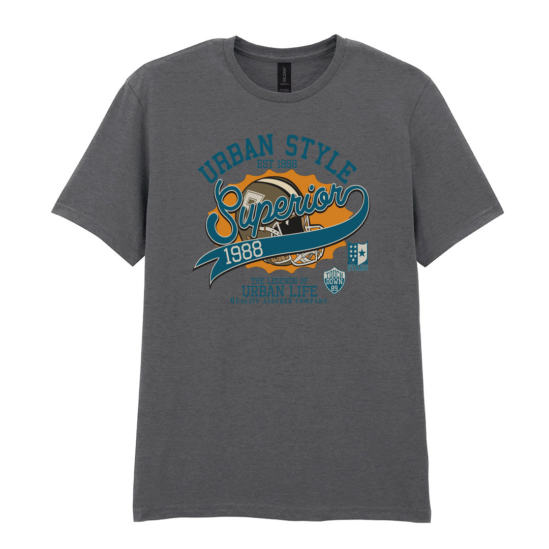 IPRINTOP Baseball Spirit - Design 1 Graphic T-Shirt in Charcoal - Urban Style Superior lettering