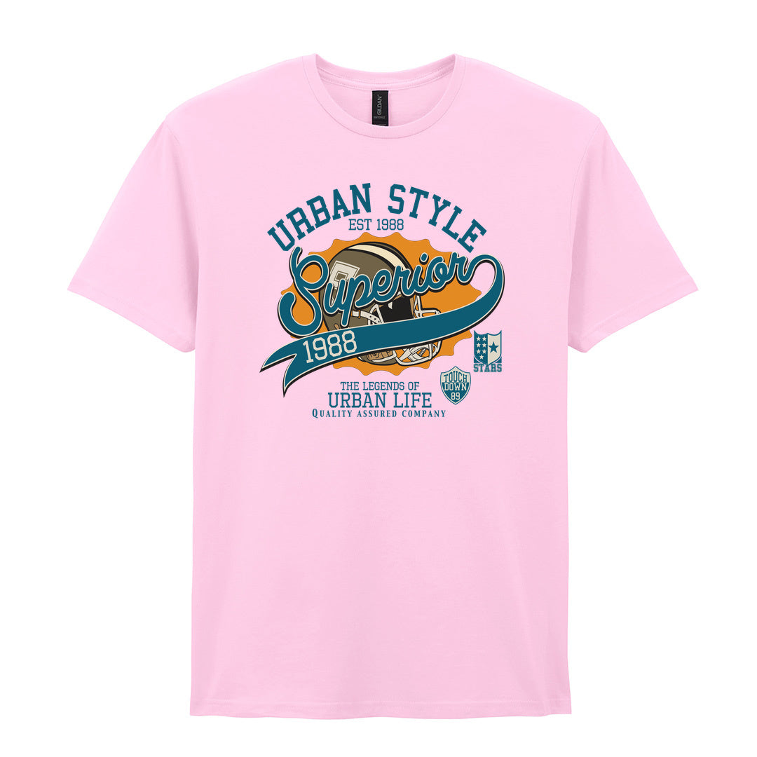IPRINTOP Baseball Spirit - Design 1 Graphic T-Shirt in Light Pink - Urban Style Superior lettering
