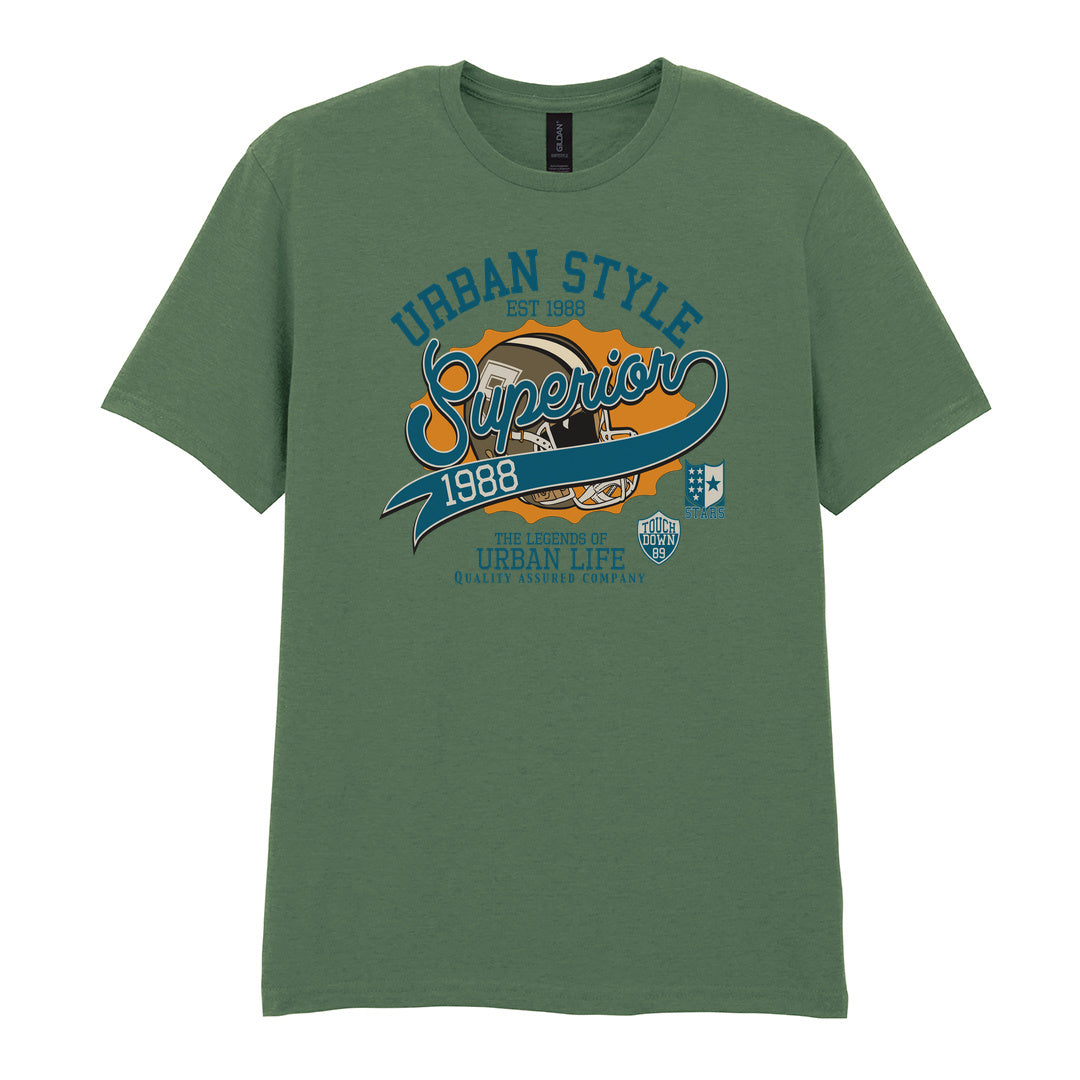 IPRINTOP Baseball Spirit - Design 1 Graphic T-Shirt in Military Green - Urban Style Superior lettering