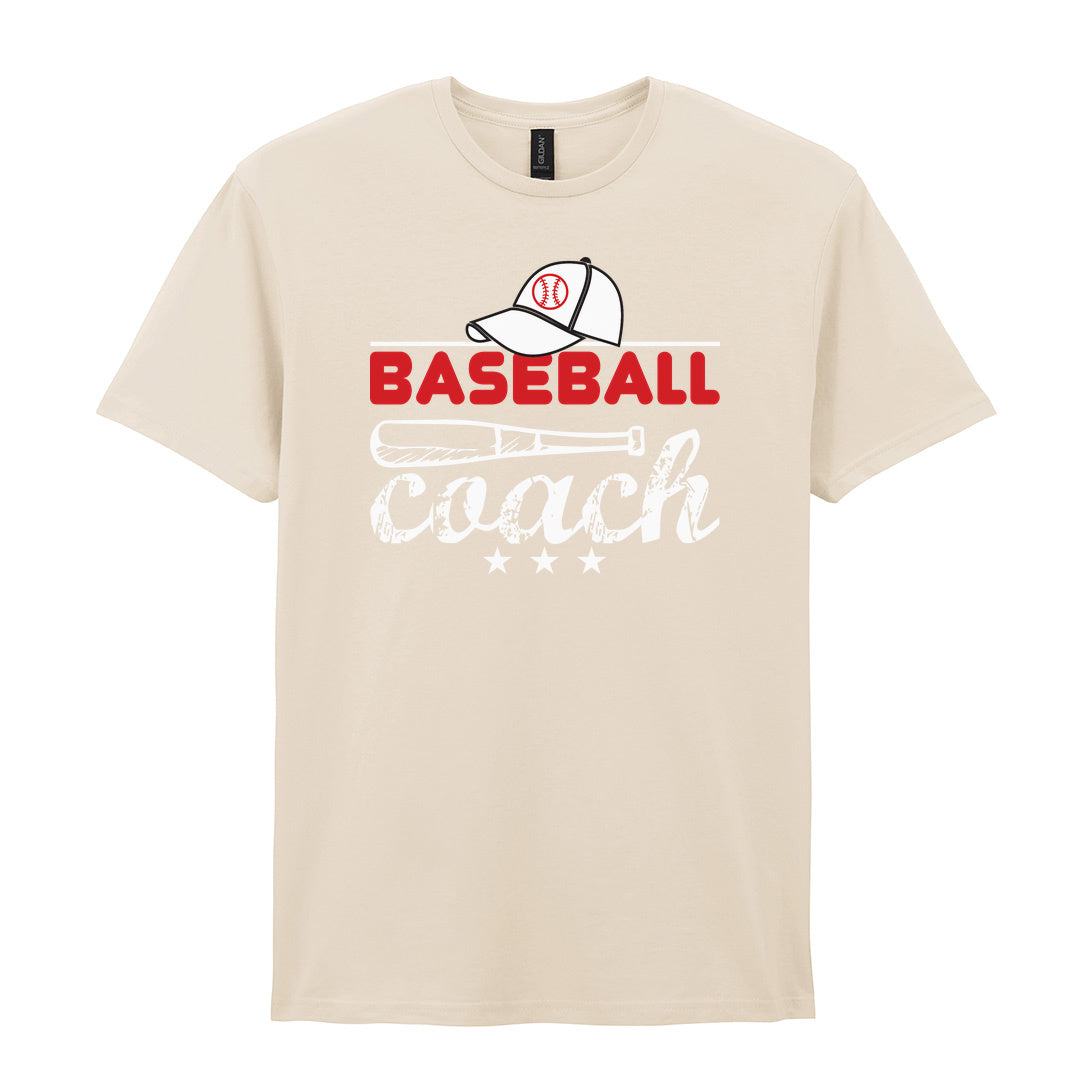 IPRINTOP Baseball Coach 2 Graphic T-Shirt in Natural - coach cap and bat