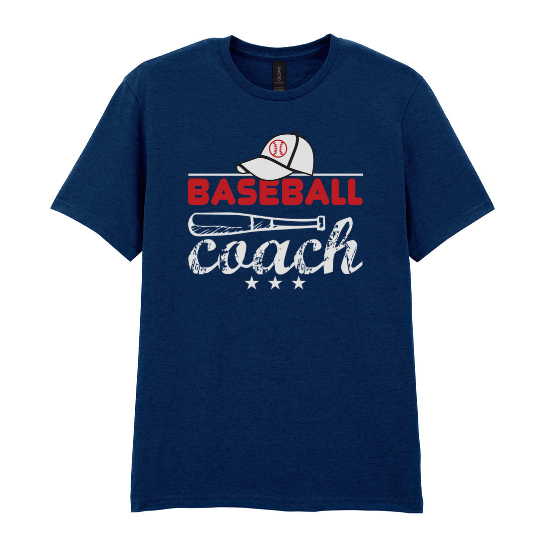 IPRINTOP Baseball Coach 2 Graphic T-Shirt in Navy - coach cap and bat