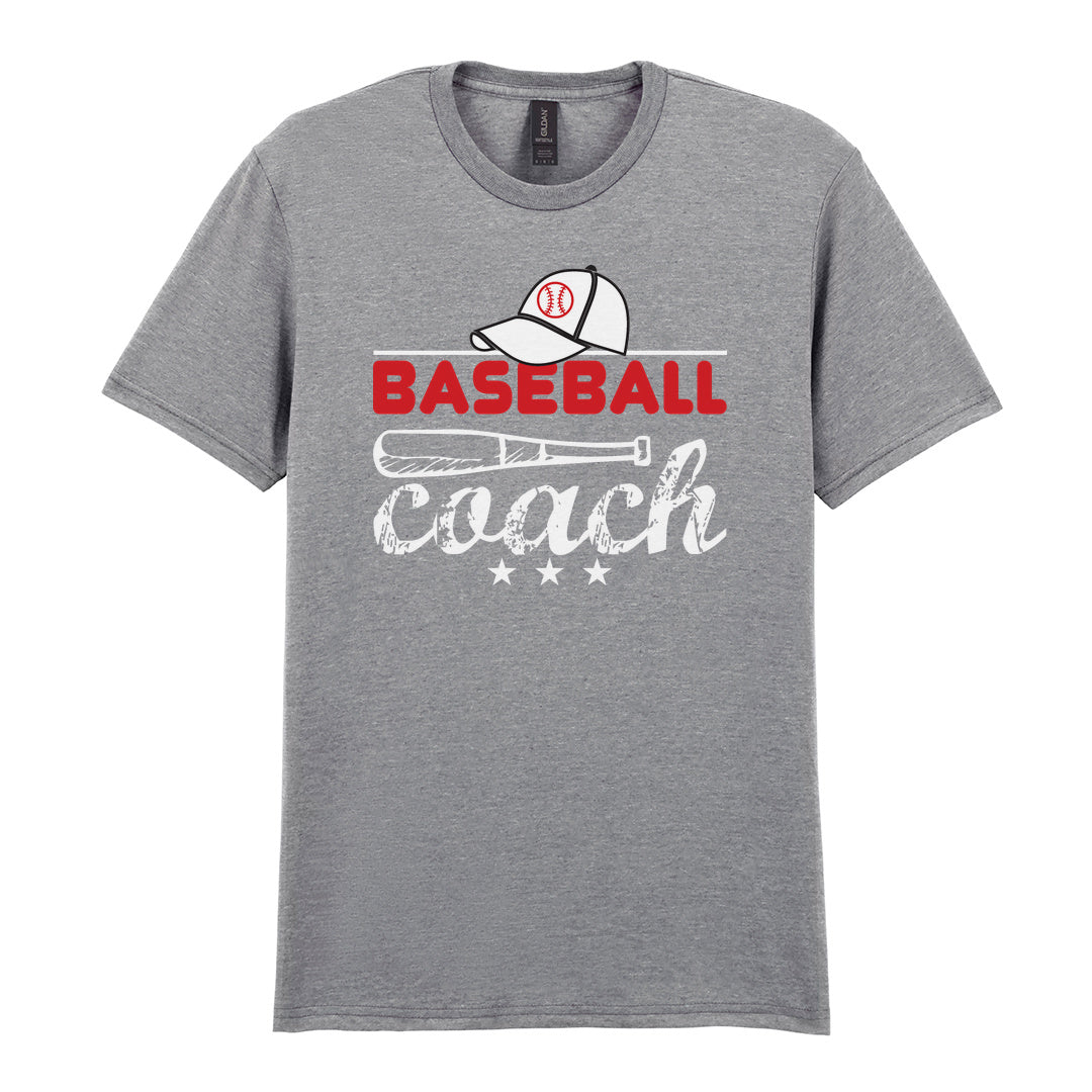 IPRINTOP Baseball Coach 2 Graphic T-Shirt in RS Sports Grey - coach cap and bat