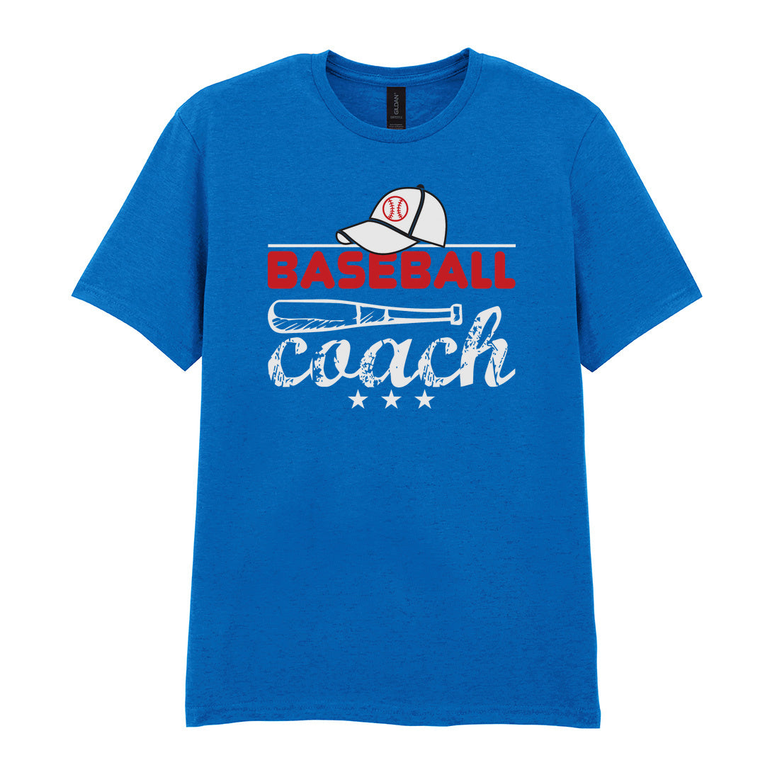 IPRINTOP Baseball Coach 2 Graphic T-Shirt in Royal - coach cap and bat