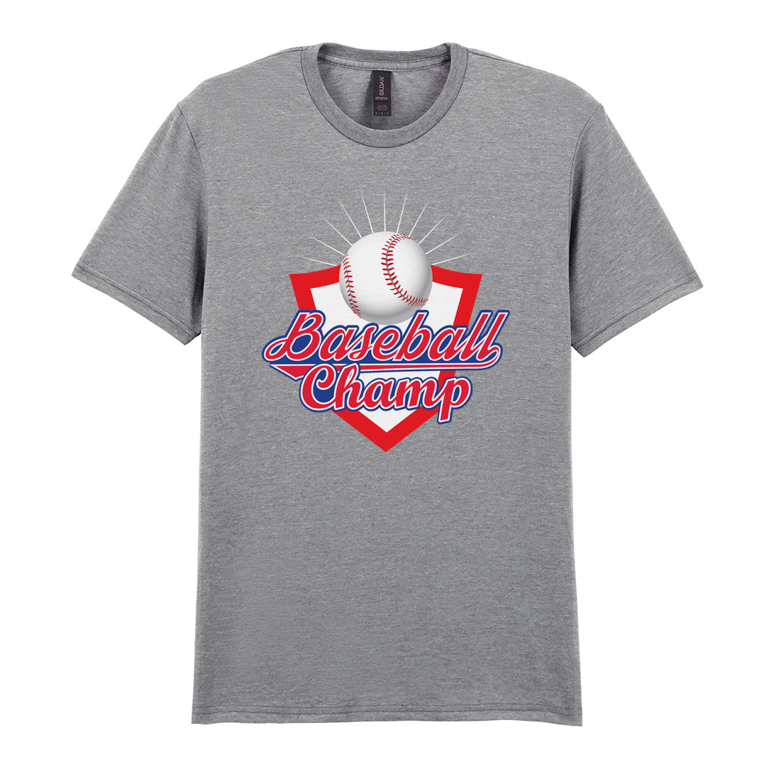 IPRINTOP Baseball Champ 3 Graphic T-Shirt in RS Sports Grey - baseball and red shield